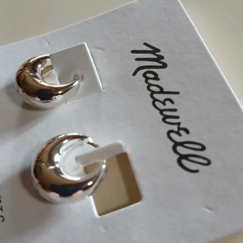 Madewell Polished Silver Hoop Earrings